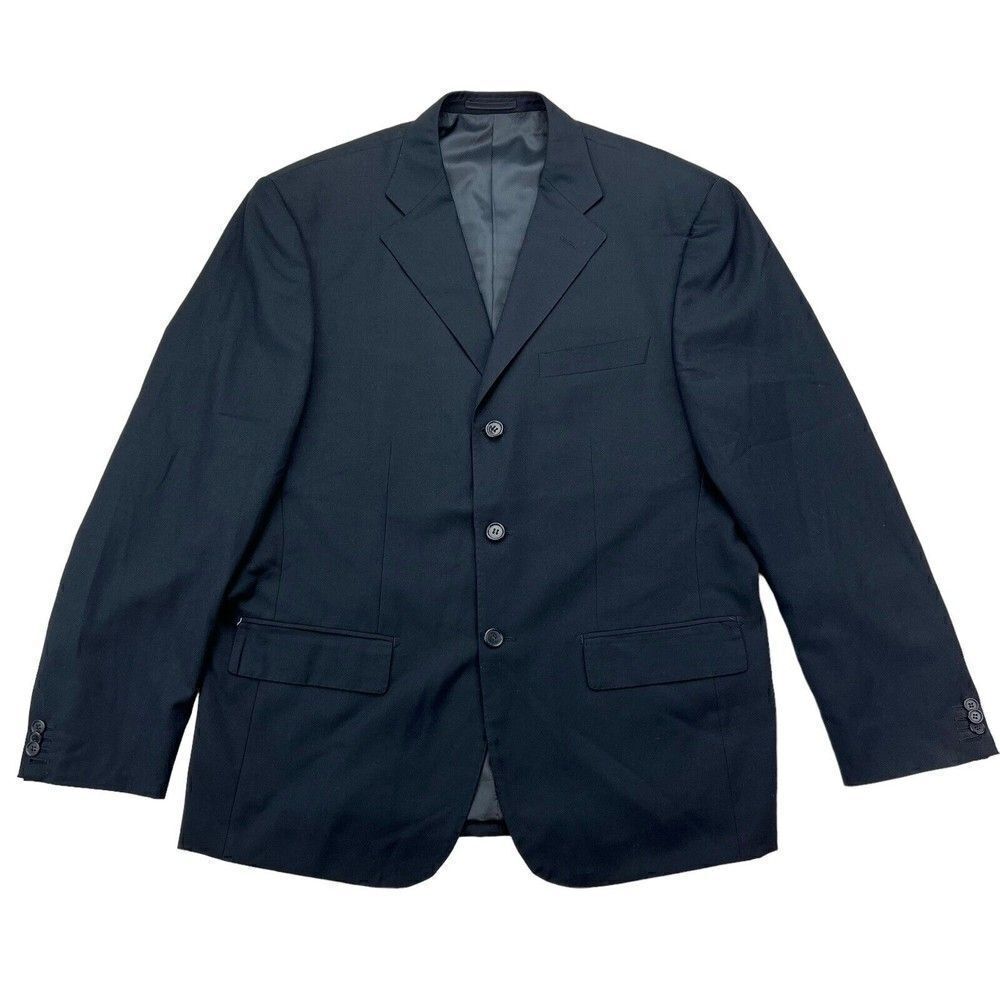 Sartoria Bellini Italian Navy Blue Blazer Sport Coat Size US46 EU56 Wool Viscosa
